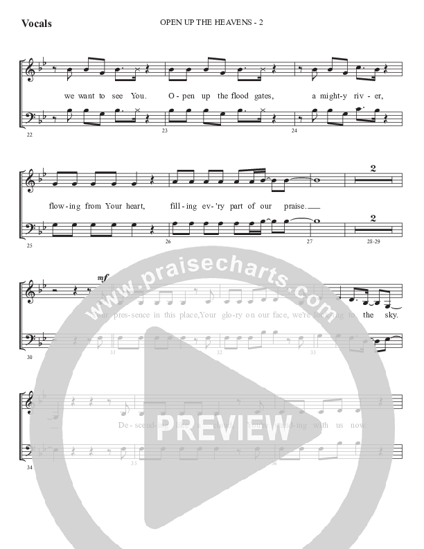 Open Up The Heavens (Gospel) Choir Sheet (SATB) (WorshipTeam.tv)