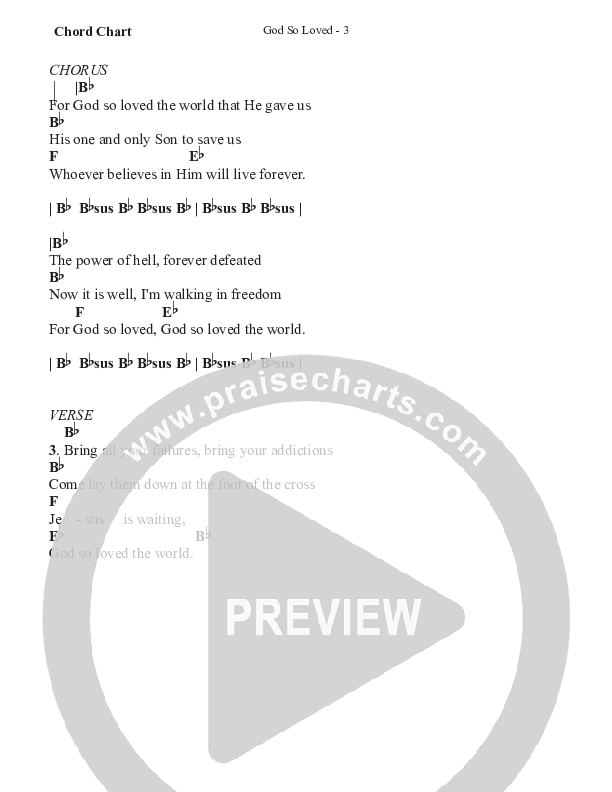 God So Loved (Gospel) Chord Chart (WorshipTeam.tv)