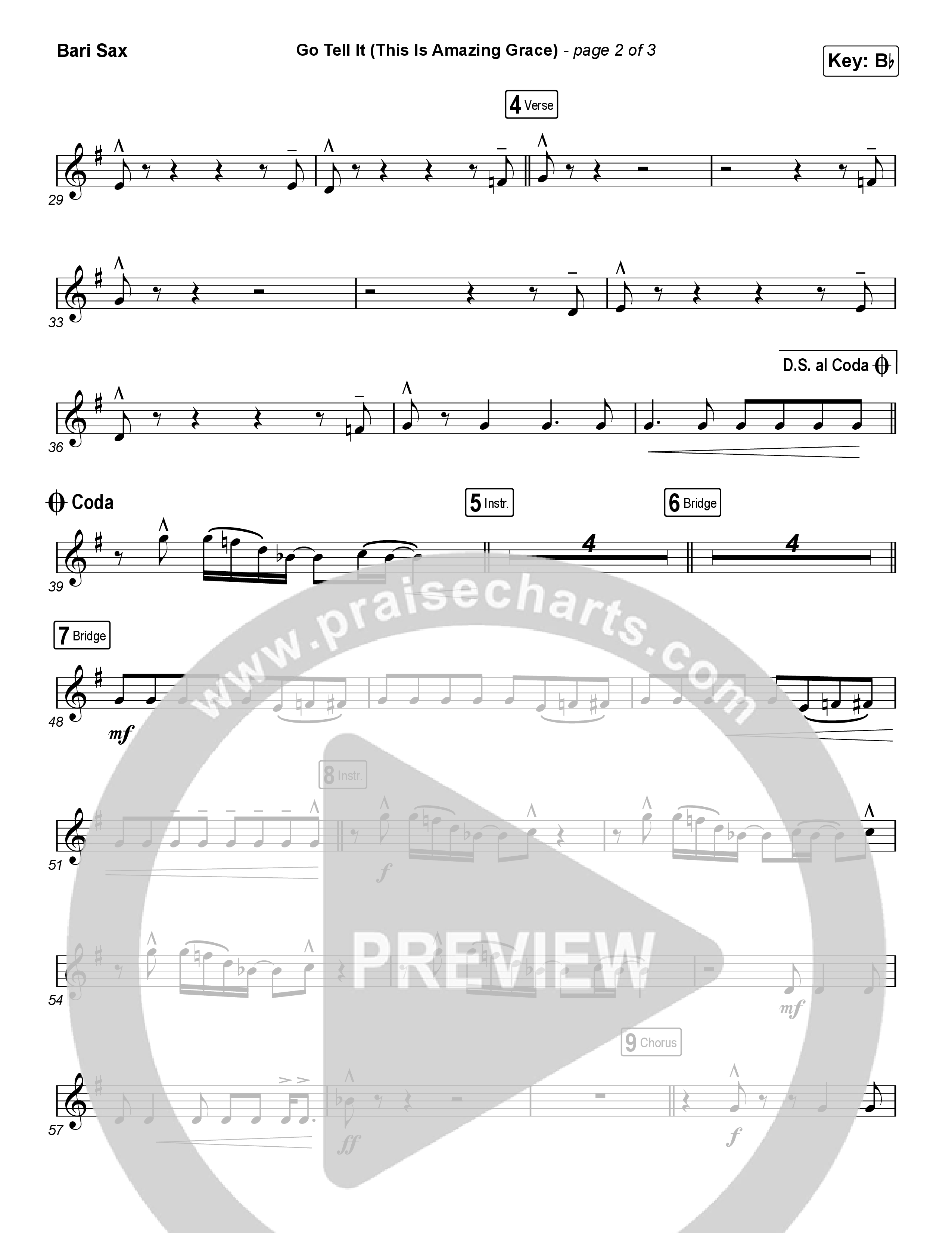 Go Tell It (This Is Amazing Grace) (Choral Anthem SATB) Bari Sax (Life.Church Worship / Arr. Luke Gambill)