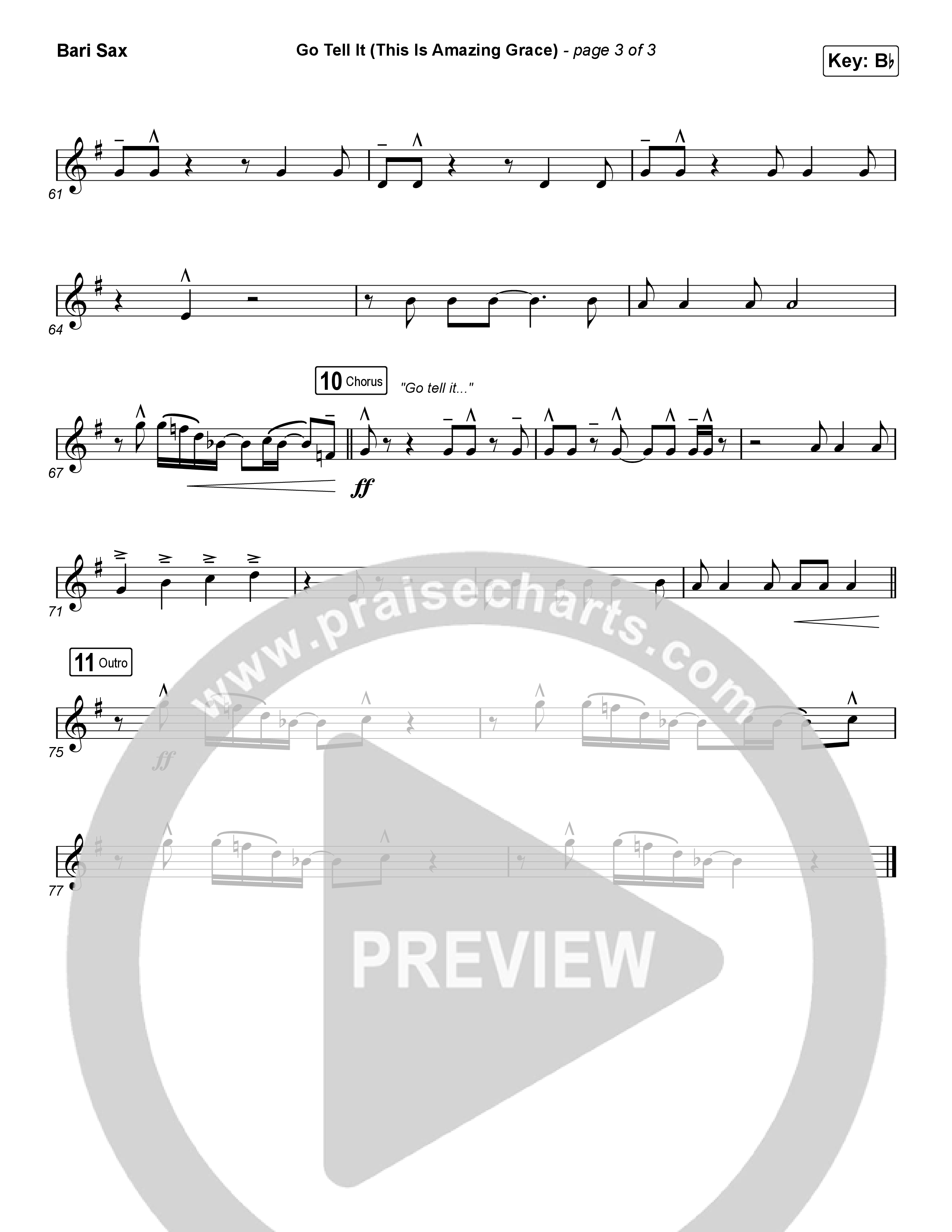 Go Tell It (This Is Amazing Grace) (Choral Anthem SATB) Bari Sax (Life.Church Worship / Arr. Luke Gambill)