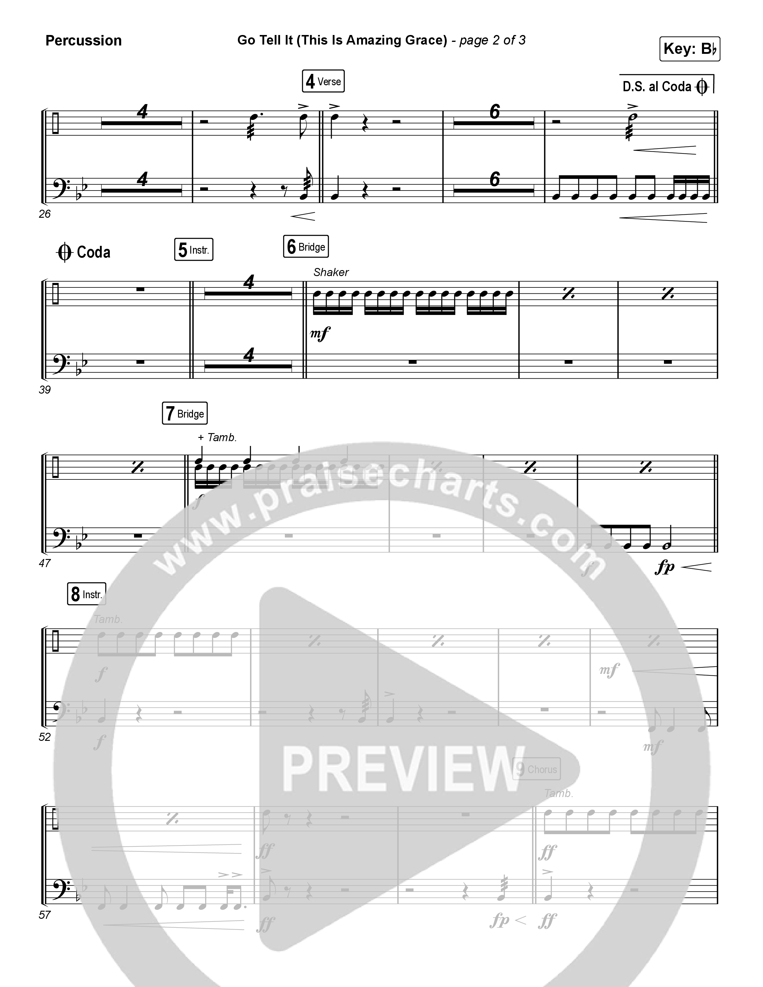 Go Tell It (This Is Amazing Grace) (Choral Anthem SATB) Percussion (Life.Church Worship / Arr. Luke Gambill)