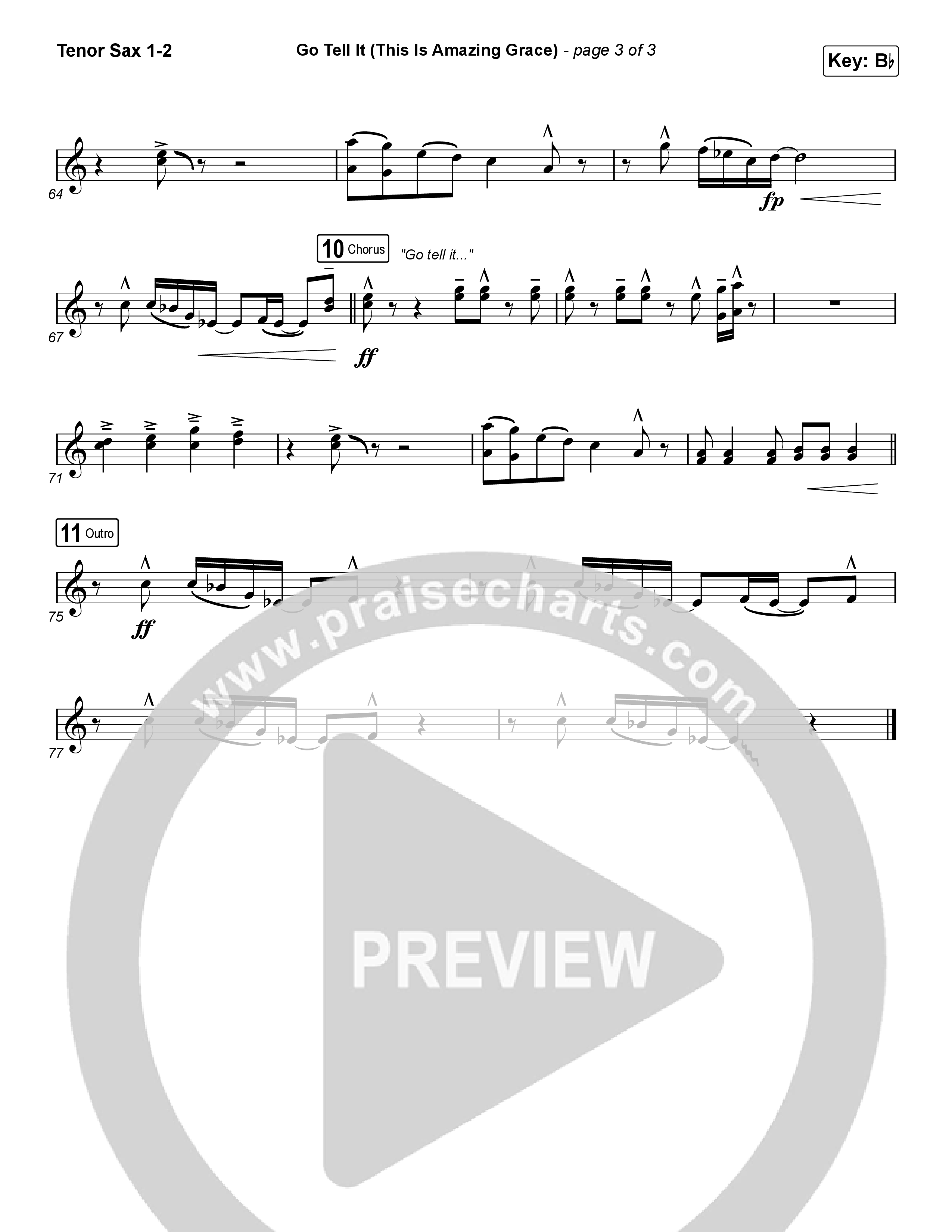 Go Tell It (This Is Amazing Grace) (Choral Anthem SATB) Tenor Sax 1/2 (Life.Church Worship / Arr. Luke Gambill)