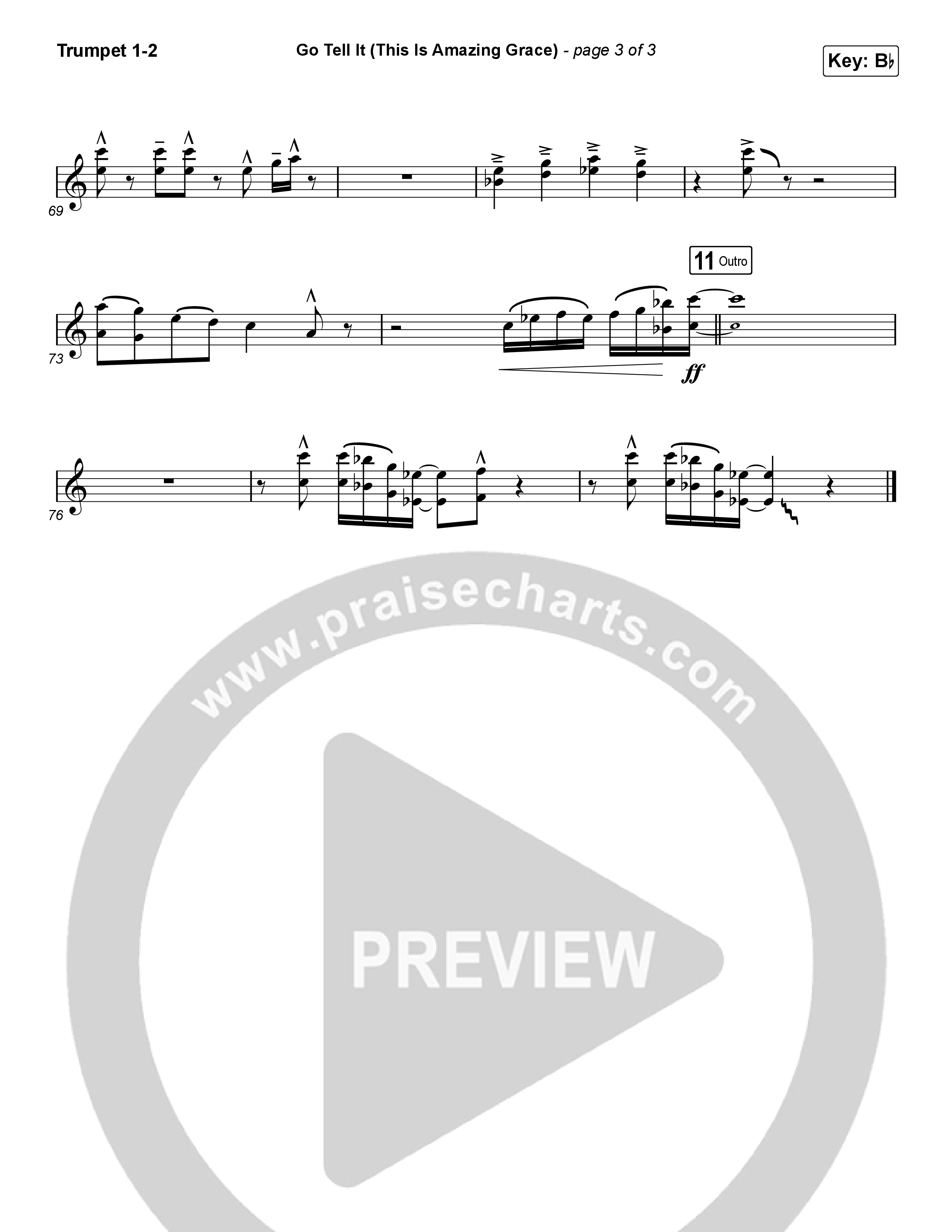 Go Tell It (This Is Amazing Grace) (Choral Anthem SATB) Trumpet 1,2 (Life.Church Worship / Arr. Luke Gambill)
