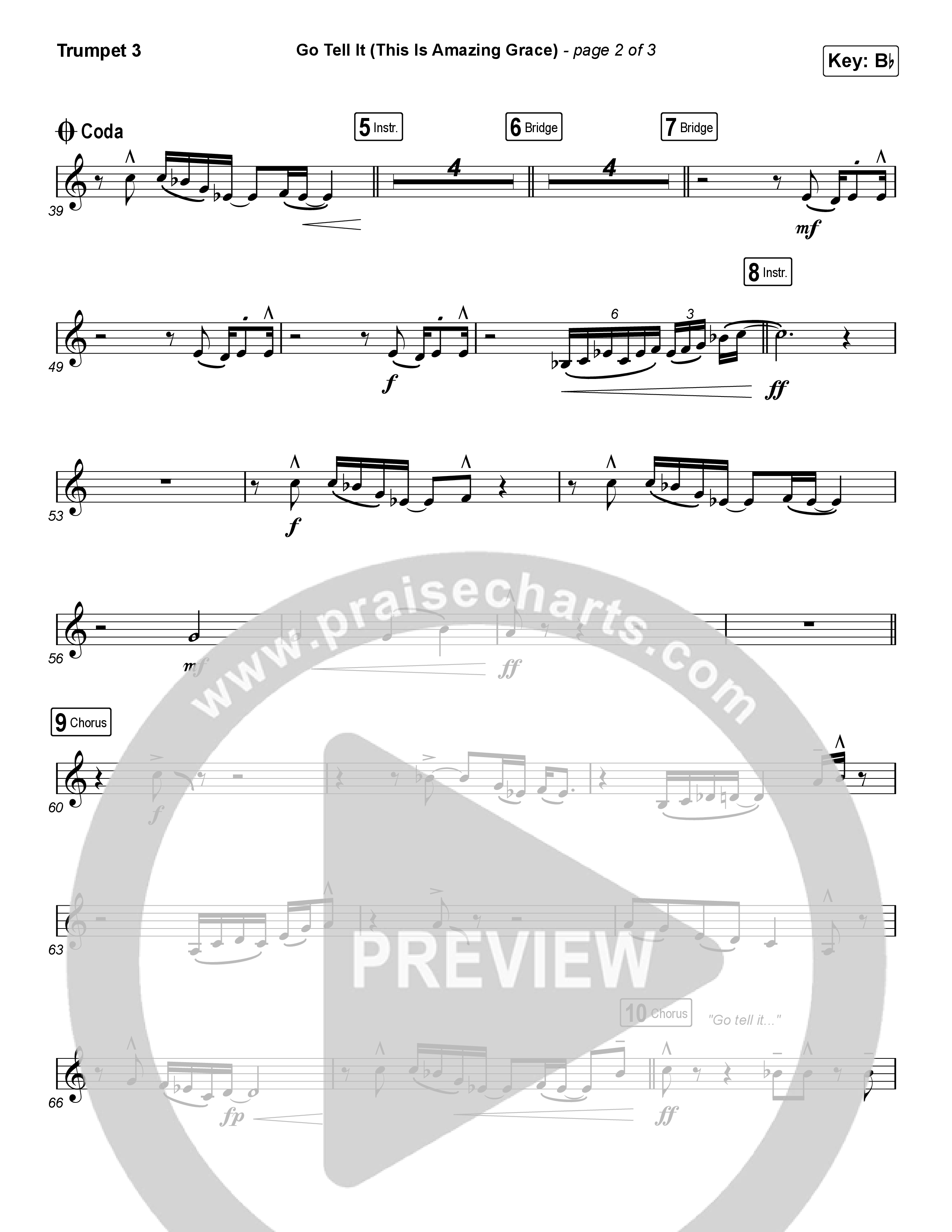 Go Tell It (This Is Amazing Grace) (Choral Anthem SATB) Trumpet 3 (Life.Church Worship / Arr. Luke Gambill)