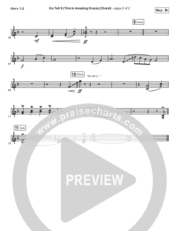 Go Tell It (This Is Amazing Grace) (Choral Anthem SATB) French Horn 1/2 (Life.Church Worship / Arr. Luke Gambill)
