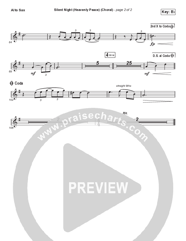Silent Night (Heavenly Peace) (Choral Anthem SATB) Sax Pack (We The Kingdom / Arr. Luke Gambill)