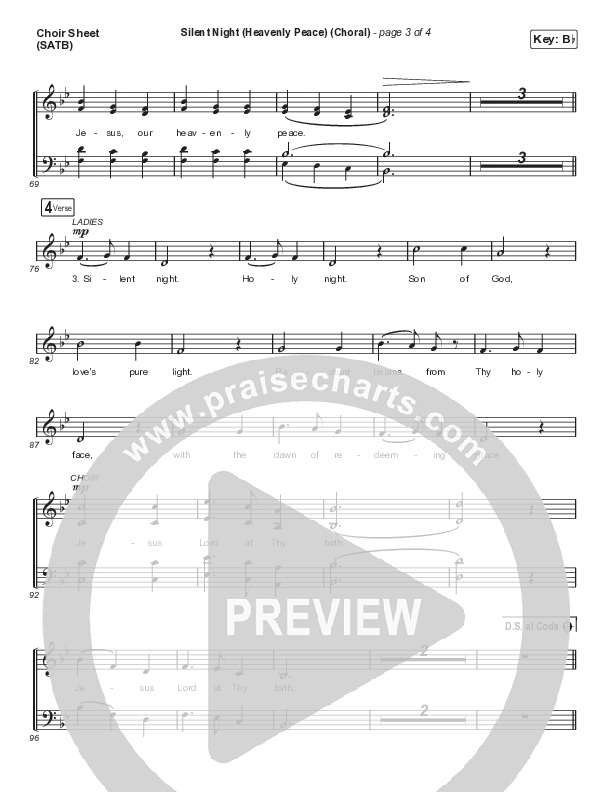 Silent Night (Heavenly Peace) (Choral Anthem SATB) Choir Vocals (SATB) (We The Kingdom / Arr. Luke Gambill)