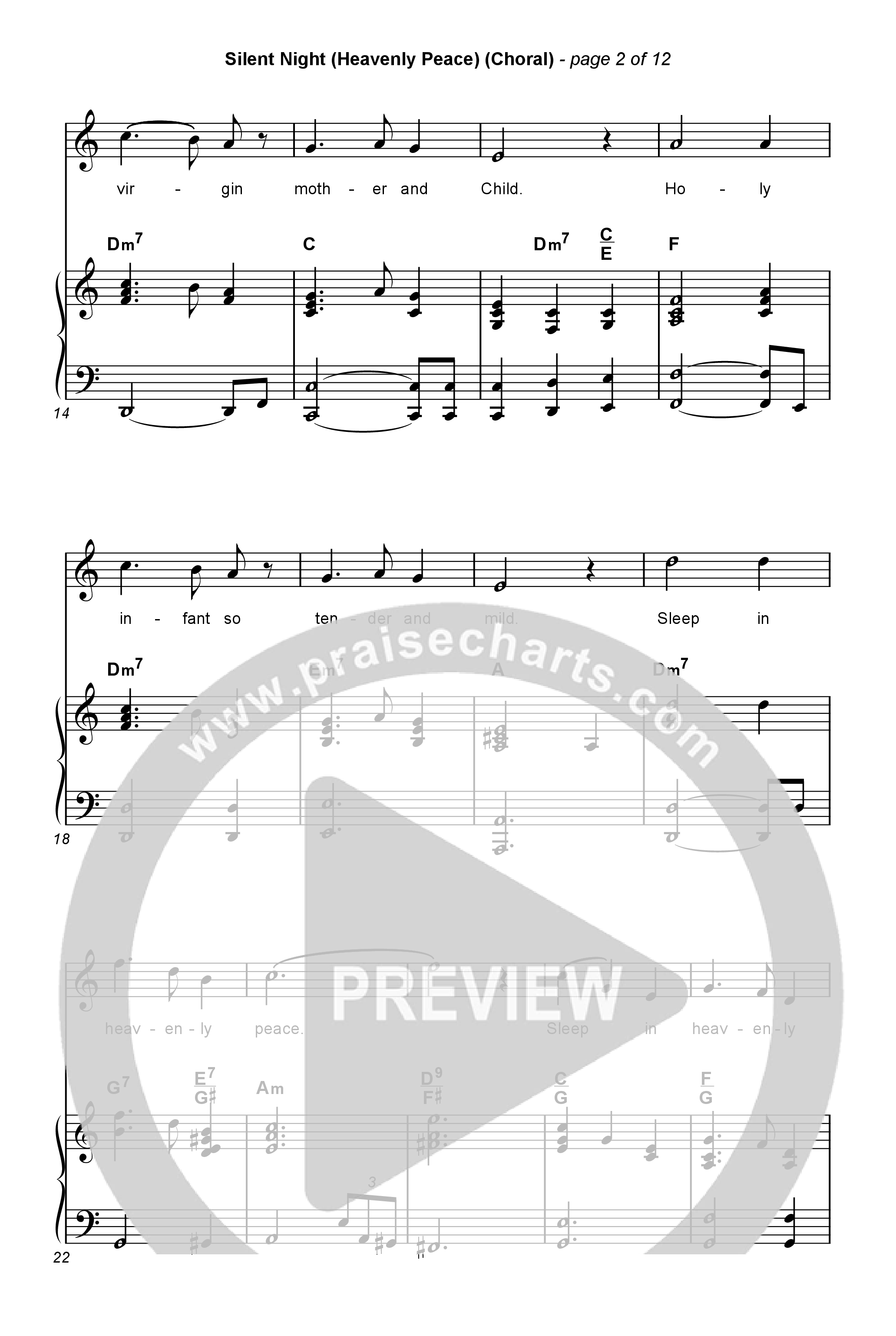 Silent Night (Heavenly Peace) (Choral Anthem SATB) Octavo (SATB & Pno) (We The Kingdom / Arr. Luke Gambill)