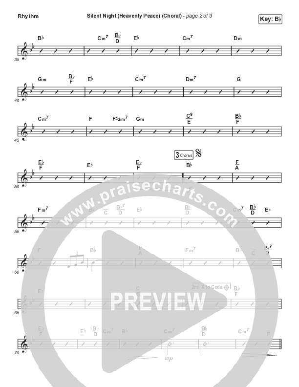 Silent Night (Heavenly Peace) (Choral Anthem SATB) Rhythm Chart (We The Kingdom / Arr. Luke Gambill)