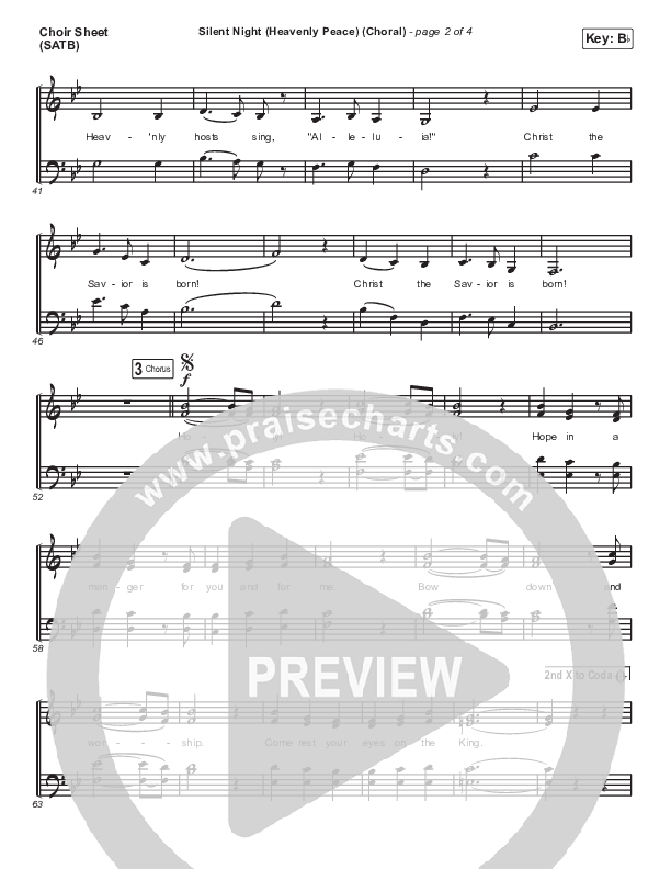 Silent Night (Heavenly Peace) (Choral Anthem SATB) Choir Sheet (SATB) (We The Kingdom / Arr. Luke Gambill)