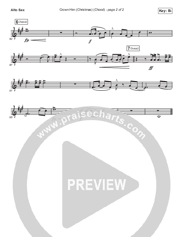 Crown Him (Christmas) (Choral Anthem SATB) Alto Sax (Chris Tomlin / Arr. Luke Gambill)