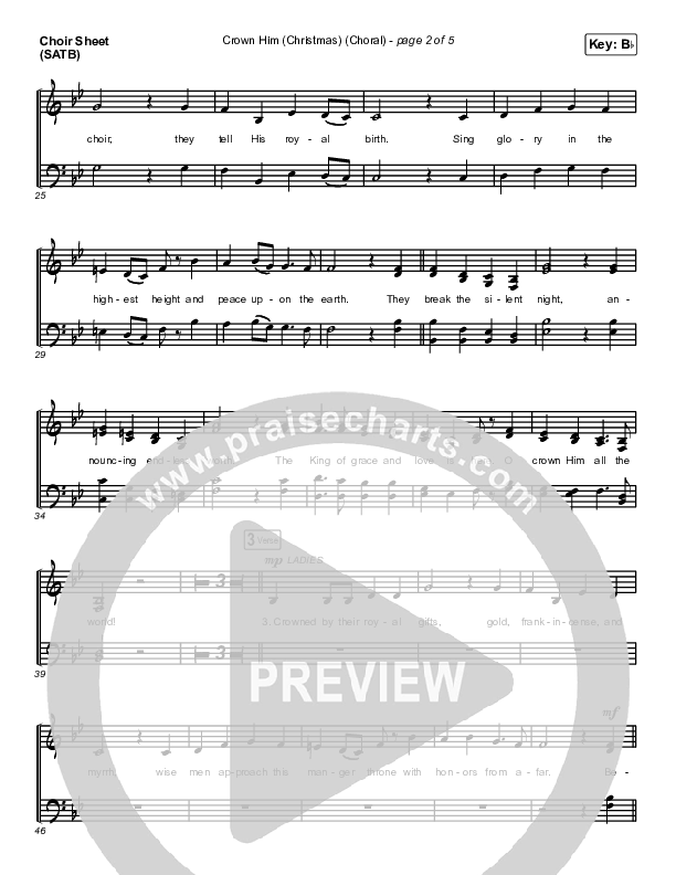 Crown Him (Christmas) (Choral Anthem SATB) Choir Sheet (SATB) (Chris Tomlin / Arr. Luke Gambill)
