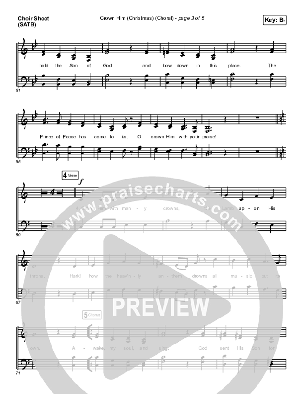 Crown Him (Christmas) (Choral Anthem SATB) Choir Sheet (SATB) (Chris Tomlin / Arr. Luke Gambill)