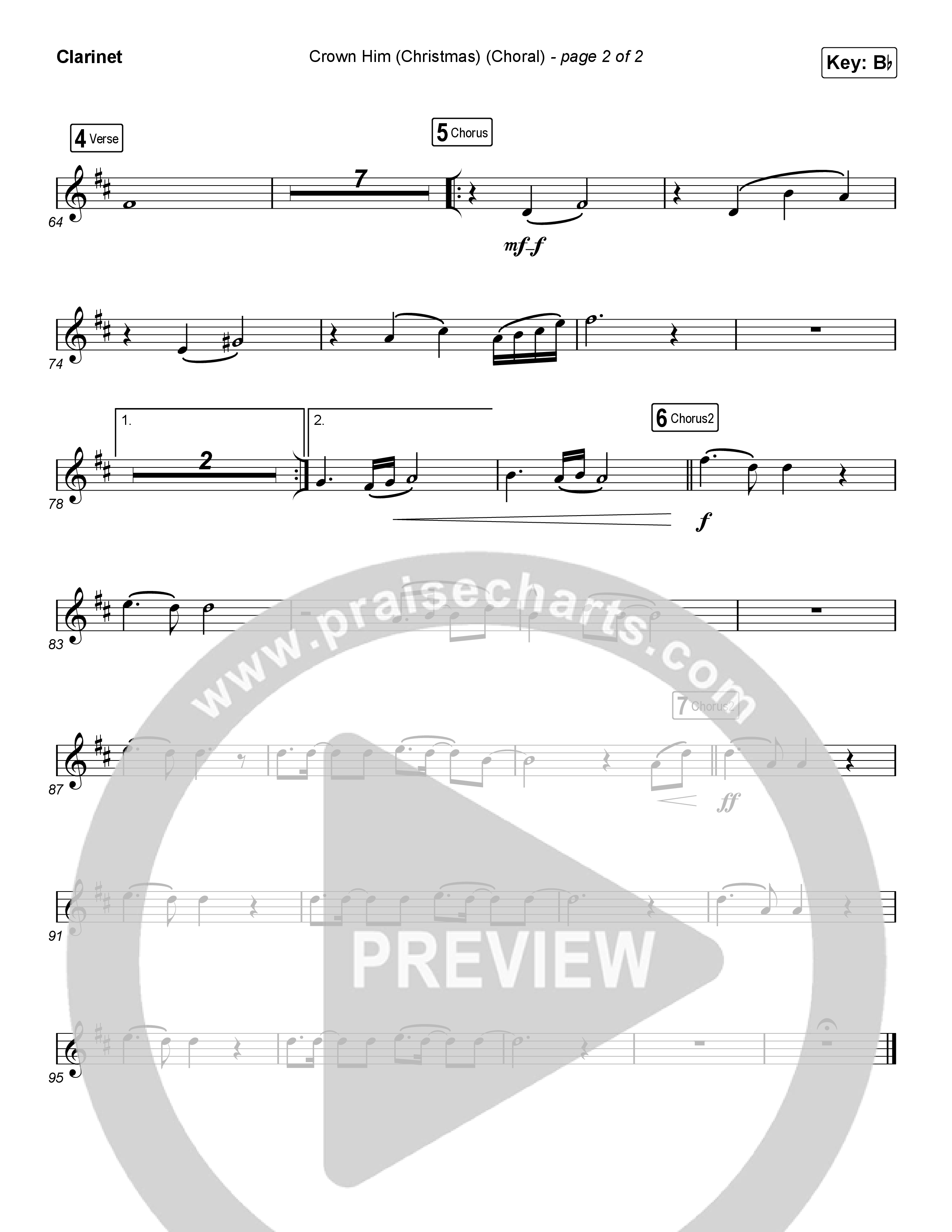 Crown Him (Christmas) (Choral Anthem SATB) Clarinet (Chris Tomlin / Arr. Luke Gambill)