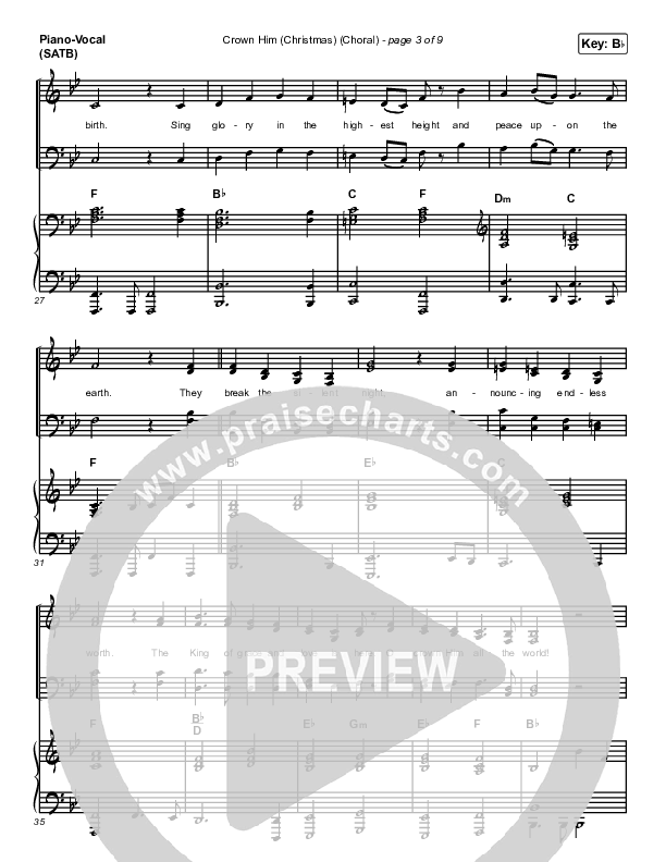 Crown Him (Christmas) (Choral Anthem SATB) Piano/Vocal (SATB) (Chris Tomlin / Arr. Luke Gambill)