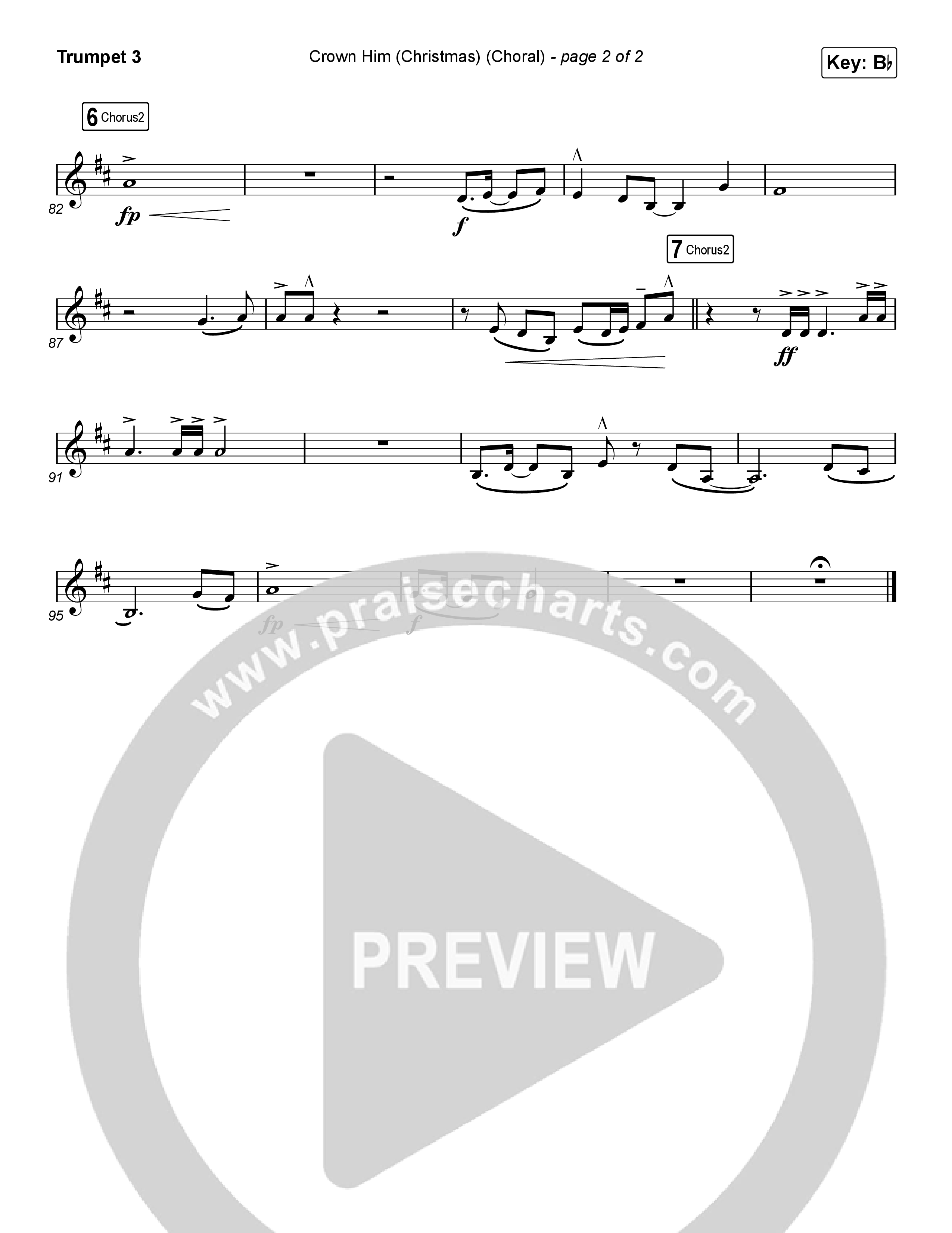 Crown Him (Christmas) (Choral Anthem SATB) Trumpet 3 (Chris Tomlin / Arr. Luke Gambill)