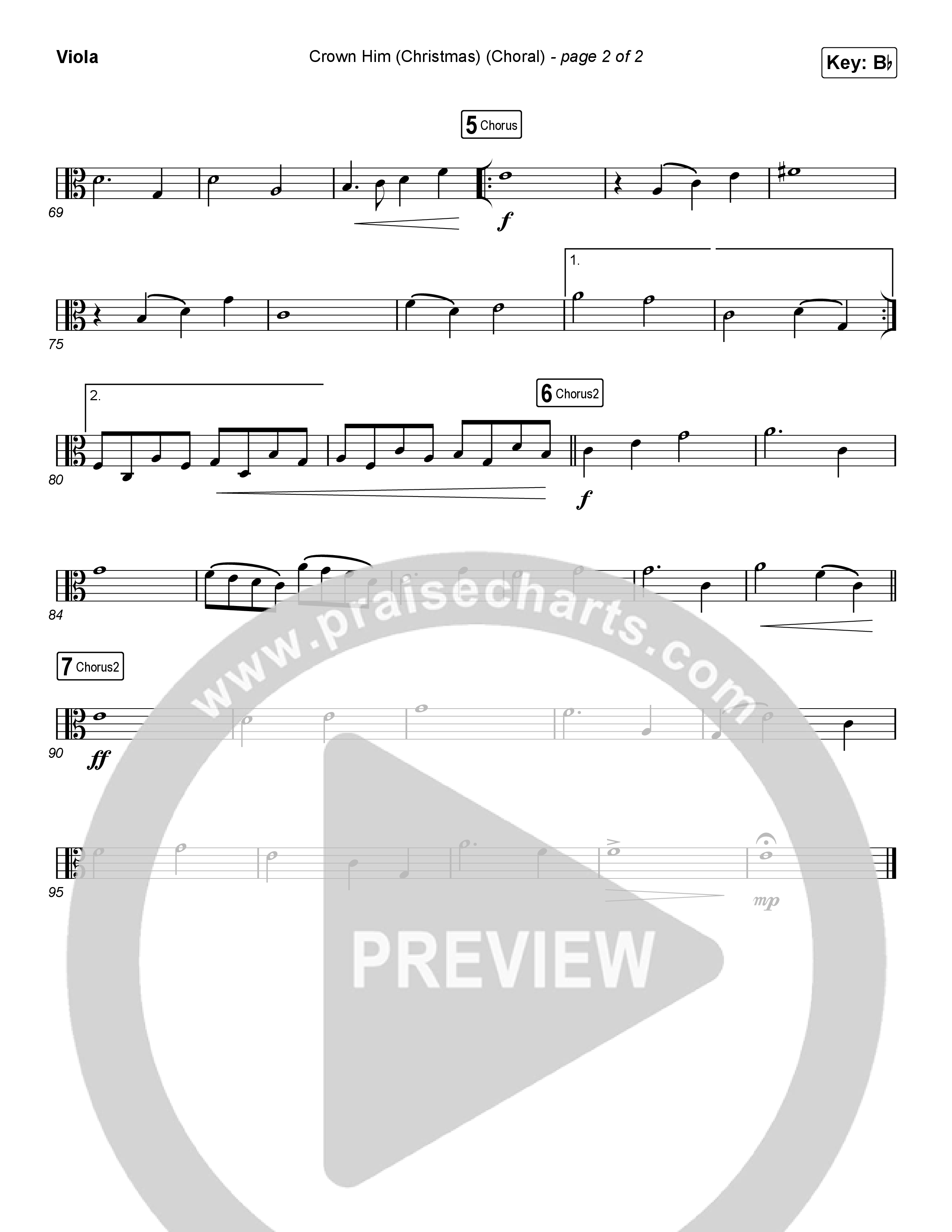 Crown Him (Christmas) (Choral Anthem SATB) Viola (Chris Tomlin / Arr. Luke Gambill)