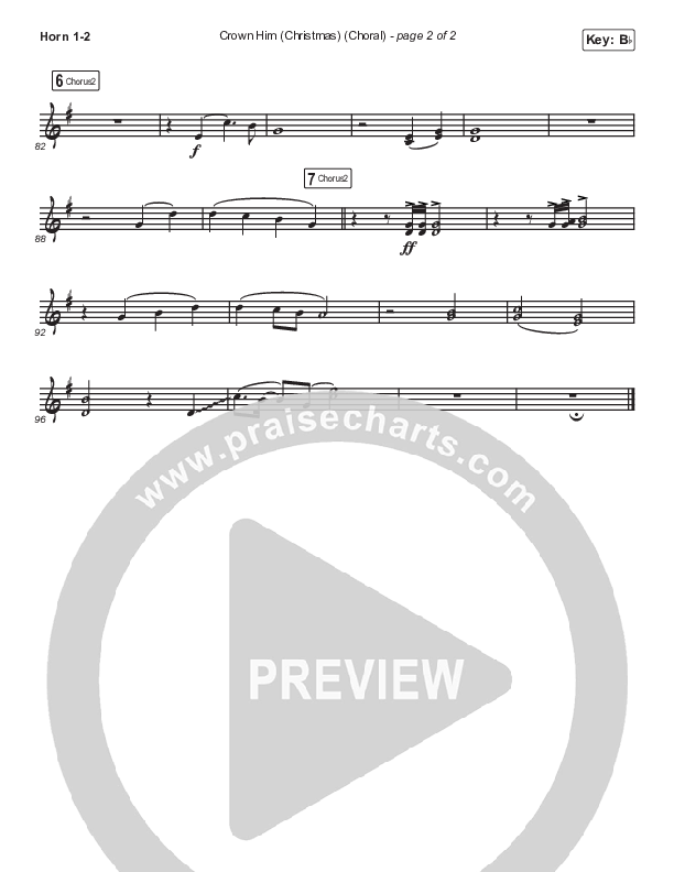Crown Him (Christmas) (Choral Anthem SATB) French Horn 1/2 (Chris Tomlin / Arr. Luke Gambill)