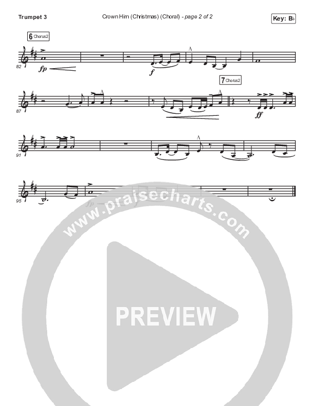 Crown Him (Christmas) (Choral Anthem SATB) Trumpet 3 (Chris Tomlin / Arr. Luke Gambill)