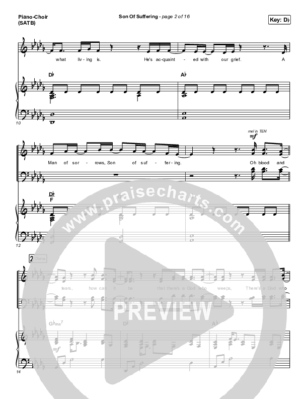 Son Of Suffering (Choral Anthem SATB) Piano/Choir (SATB) (Bethel Music / David Funk / Matt Redman / Arr. Luke Gambill)