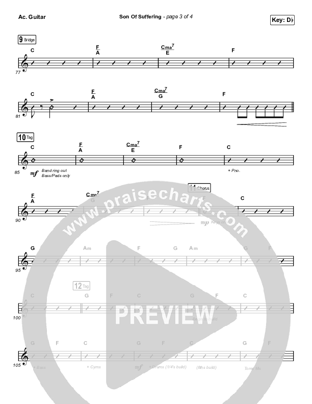 Son Of Suffering (Choral Anthem SATB) Acoustic Guitar (Bethel Music / David Funk / Matt Redman / Arr. Luke Gambill)