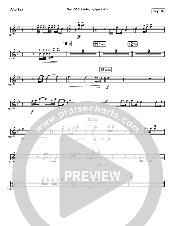 Son Of Suffering (Choral Anthem SATB) Alto Sax (Bethel Music / David Funk / Matt Redman / Arr. Luke Gambill)