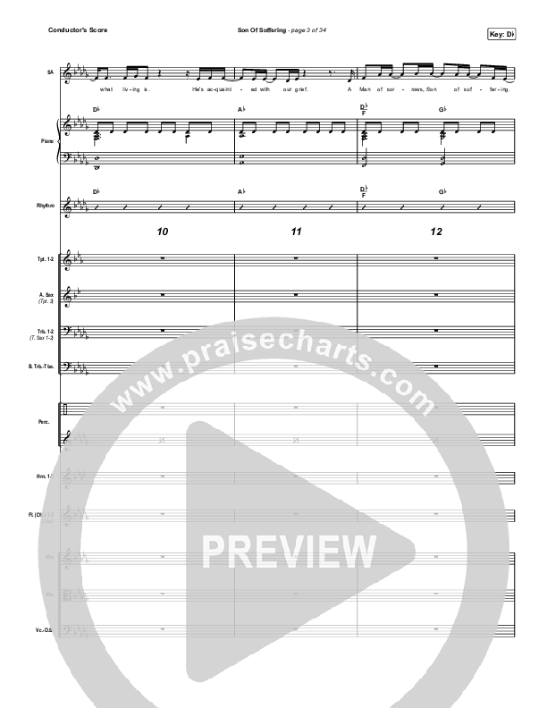Son Of Suffering (Choral Anthem SATB) Conductor's Score (Bethel Music / David Funk / Matt Redman / Arr. Luke Gambill)