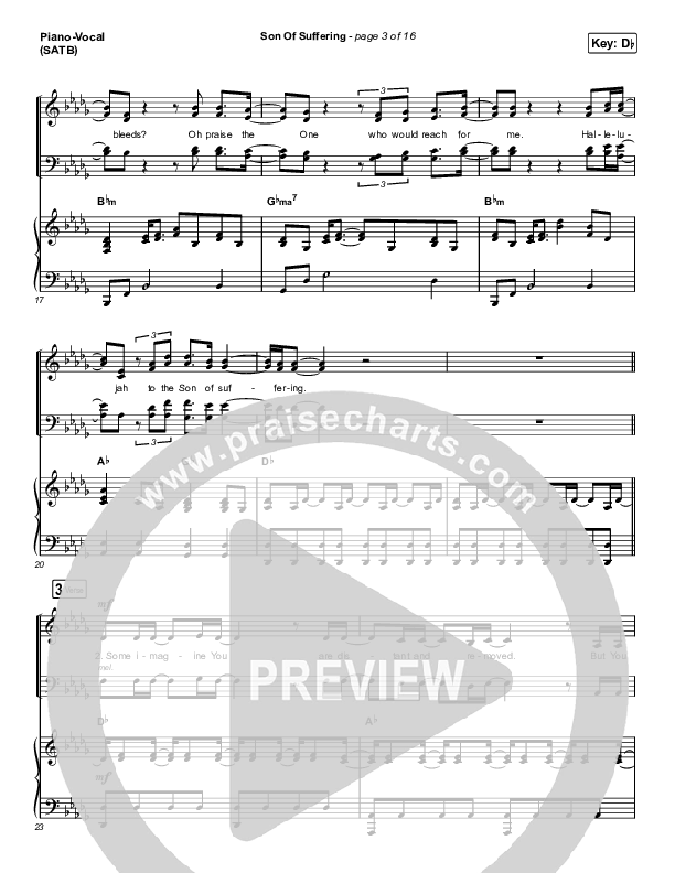 Son Of Suffering (Choral Anthem SATB) Piano/Vocal (SATB) (Bethel Music / David Funk / Matt Redman / Arr. Luke Gambill)