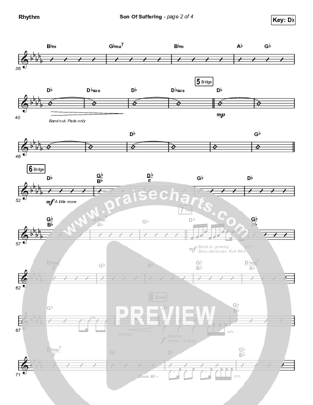 Son Of Suffering (Choral Anthem SATB) Rhythm Chart (Bethel Music / David Funk / Matt Redman / Arr. Luke Gambill)