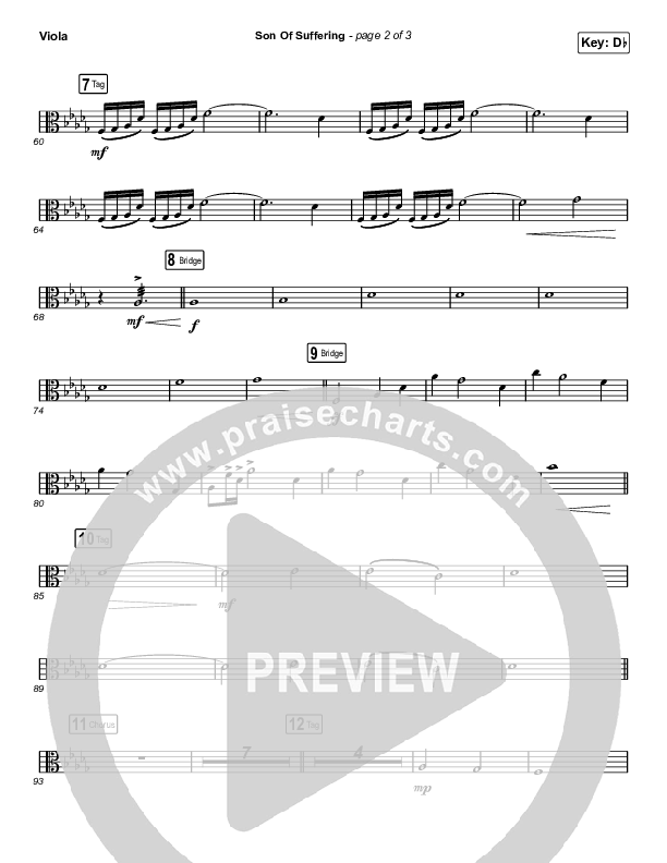 Son Of Suffering (Choral Anthem SATB) Viola (Bethel Music / David Funk / Matt Redman / Arr. Luke Gambill)