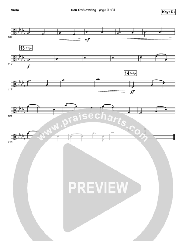 Son Of Suffering (Choral Anthem SATB) Viola (Bethel Music / David Funk / Matt Redman / Arr. Luke Gambill)