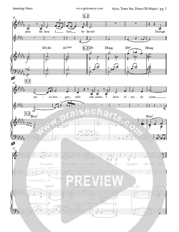 Amazing Grace Piano/Vocal (Keith & Kristyn Getty / Dana Masters / Kirk Whalum)