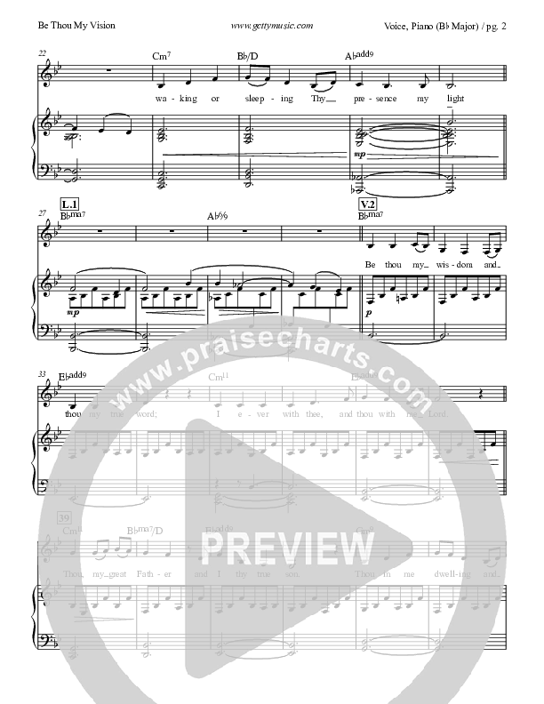 Be Thou My Vision Piano/Vocal (Keith & Kristyn Getty)