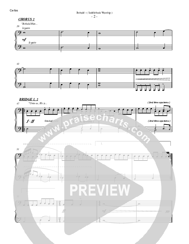 Behold Cello/Bass (Saddleback Worship)