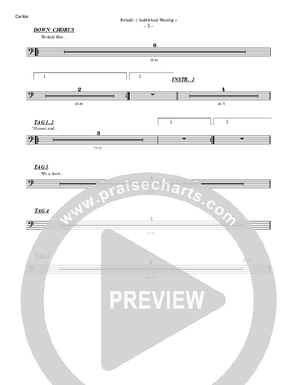Behold Cello/Bass (Saddleback Worship)