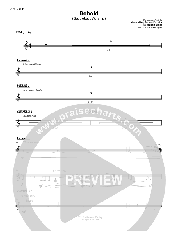 Behold String Pack (Saddleback Worship)