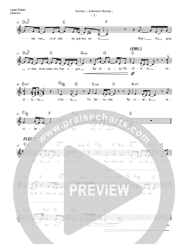 Exaltalo (Behold) Lead Sheet (SAT) (Saddleback Worship)