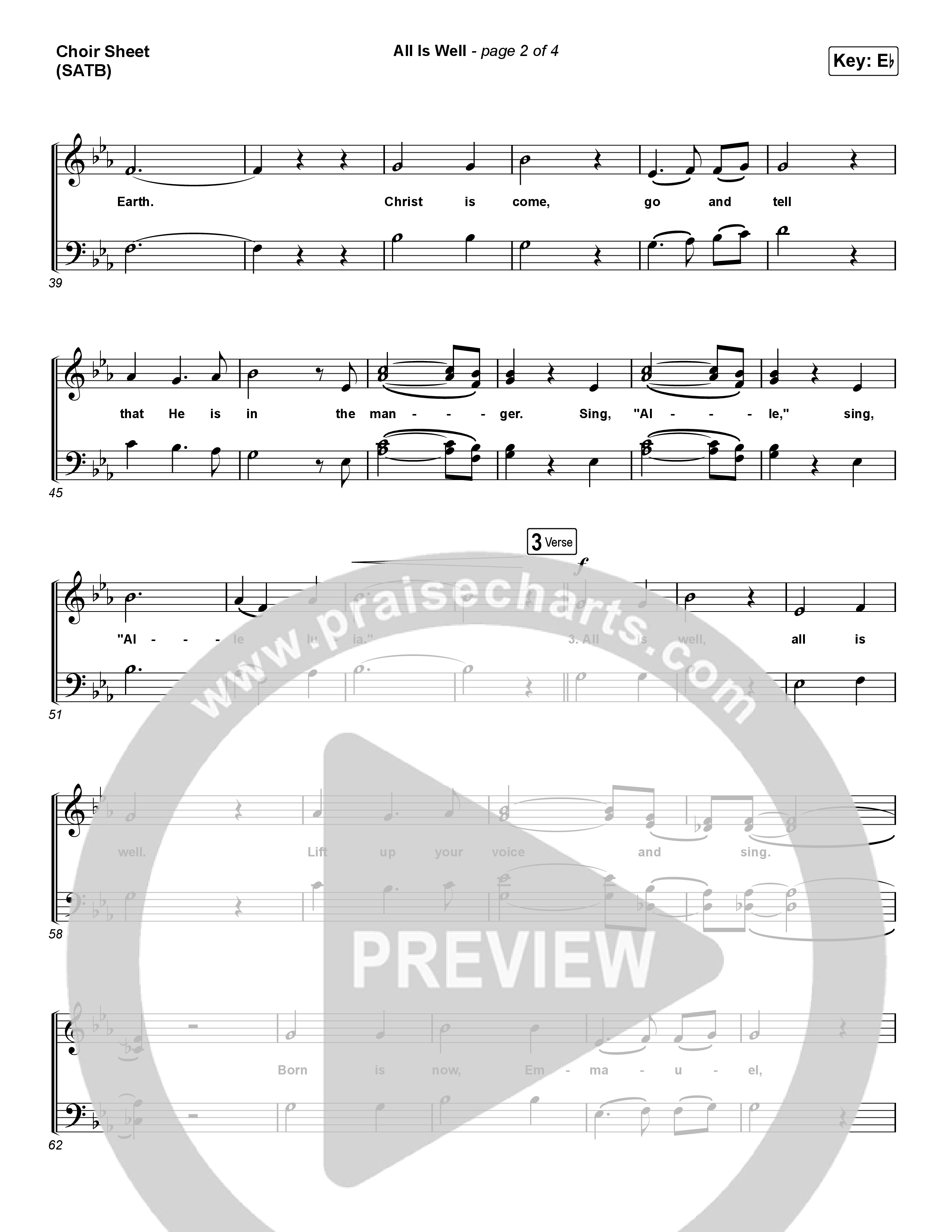 All Is Well (Choral Anthem SATB) Choir Sheet (SATB) (Michael W. Smith / Carrie Underwood / Arr. Luke Gambill)