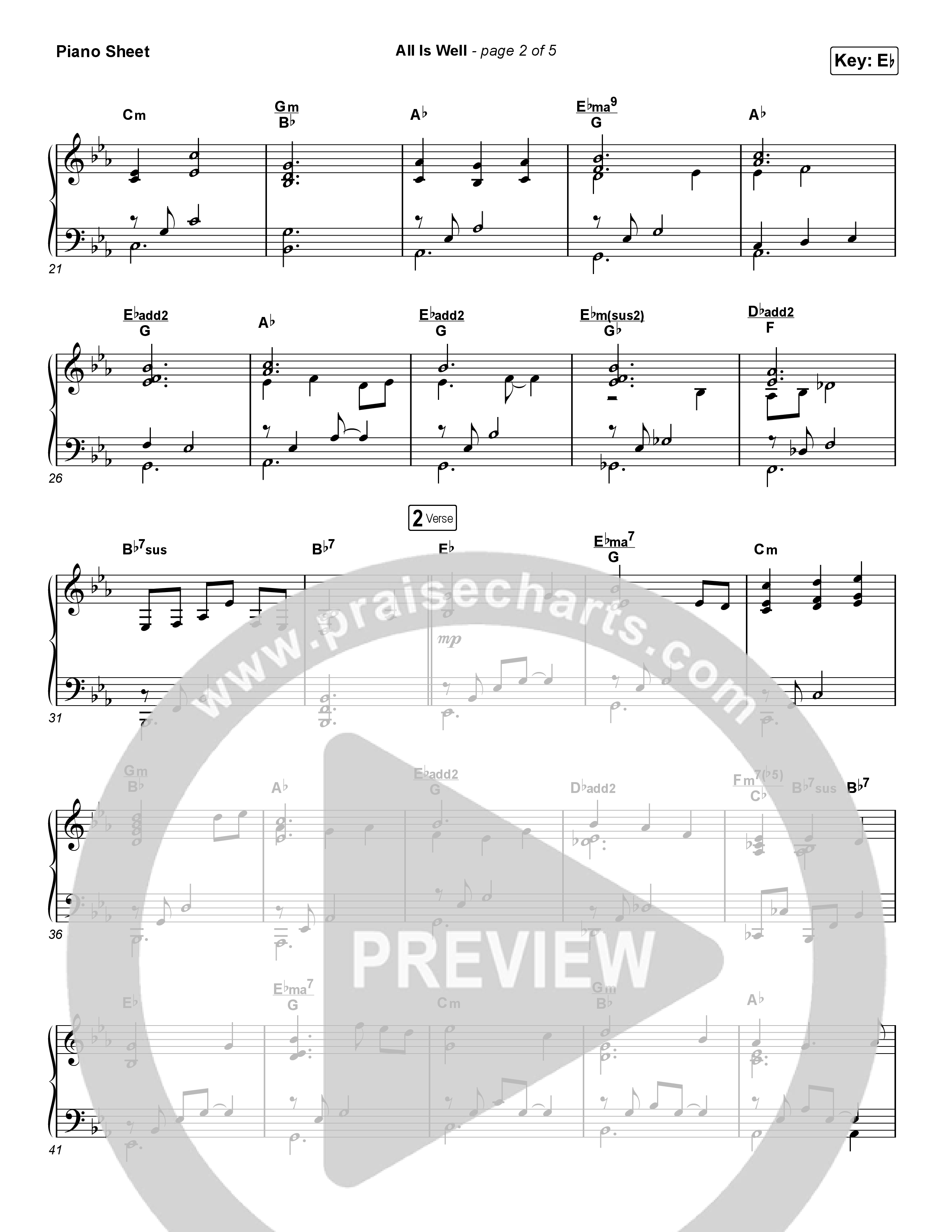All Is Well (Choral Anthem SATB) Piano Sheet (Michael W. Smith / Carrie Underwood / Arr. Luke Gambill)