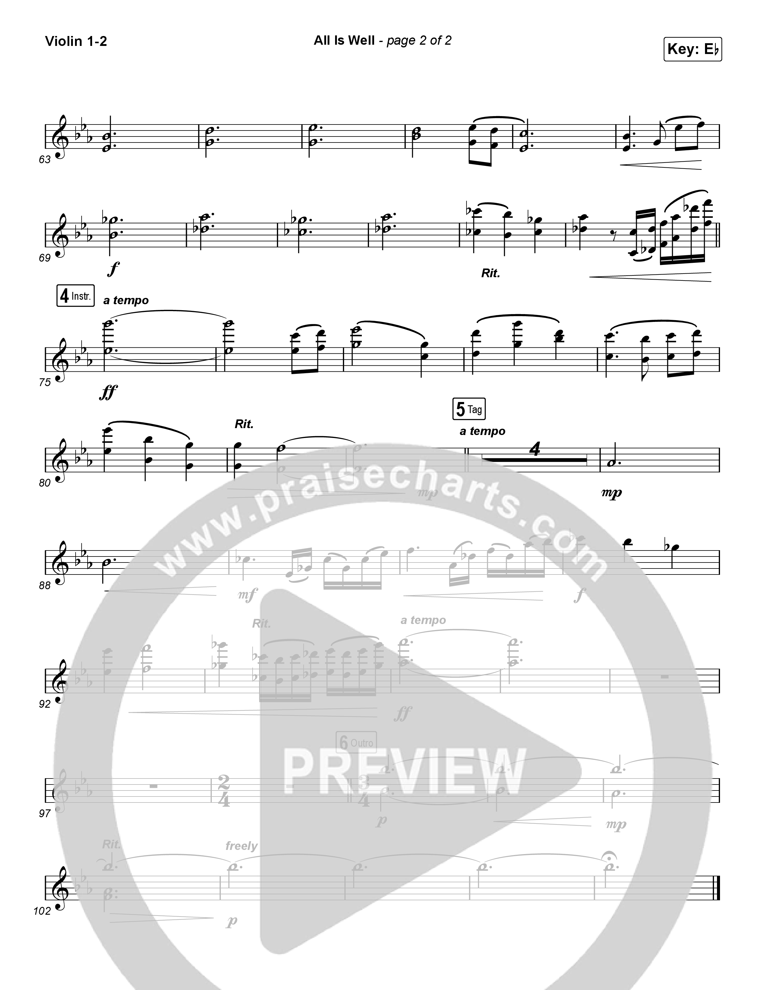 All Is Well (Choral Anthem SATB) String Pack (Michael W. Smith / Carrie Underwood / Arr. Luke Gambill)