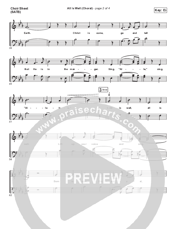 All Is Well (Choral Anthem SATB) Choir Sheet (SATB) (Michael W. Smith / Carrie Underwood / Arr. Luke Gambill)