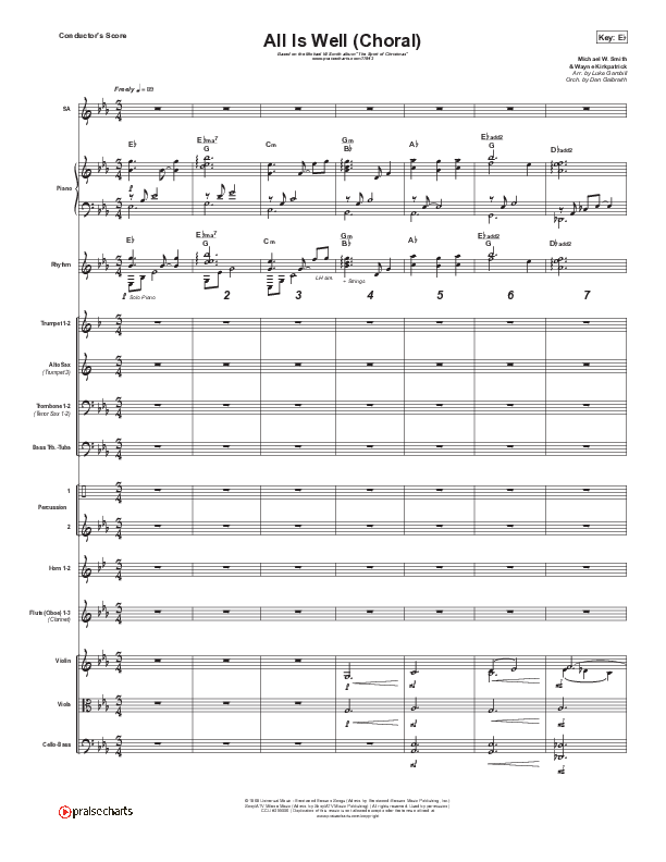 All Is Well (Choral Anthem SATB) Orchestration (Michael W. Smith / Carrie Underwood / Arr. Luke Gambill)