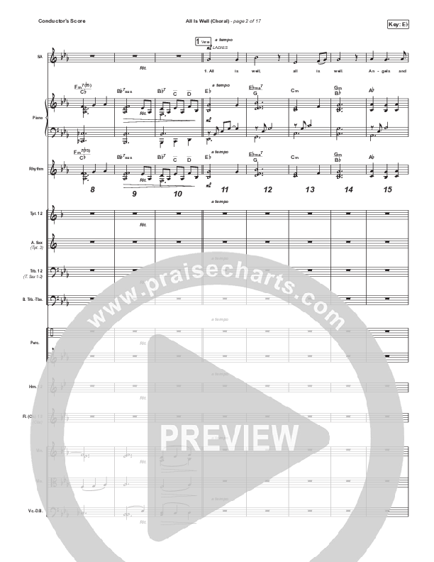 All Is Well (Choral Anthem SATB) Conductor's Score (Michael W. Smith / Carrie Underwood / Arr. Luke Gambill)