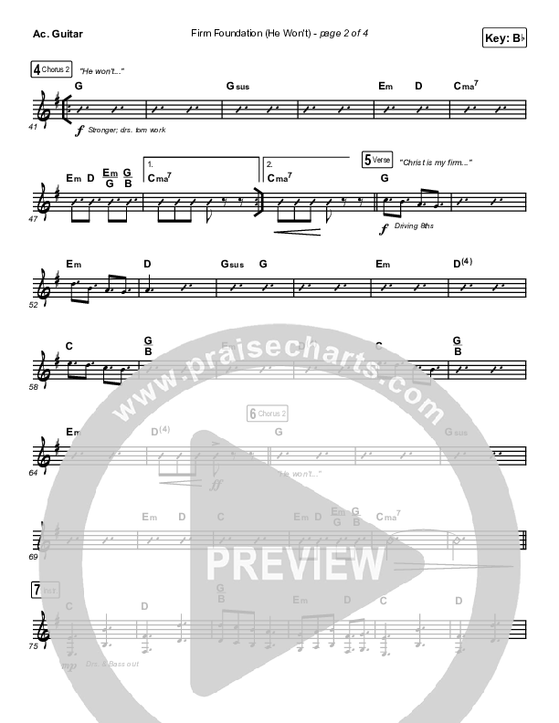 Firm Foundation (He Won't) (Live) Acoustic Guitar (Cody Carnes)