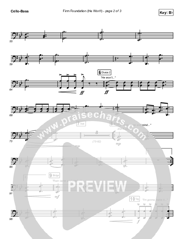 Firm Foundation (He Won't) (Live) Cello/Bass (Cody Carnes)