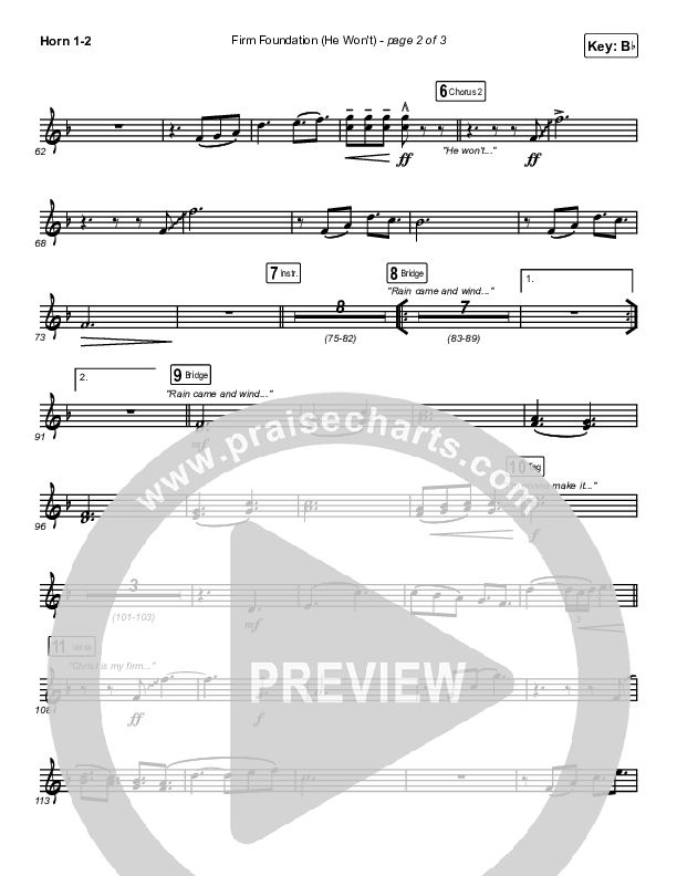 Firm Foundation (He Won't) (Live) Brass Pack (Cody Carnes)