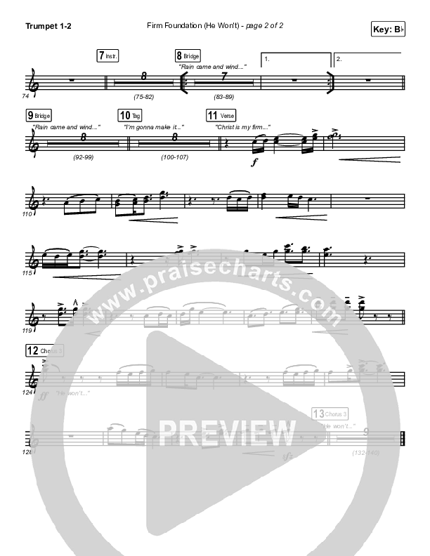 Firm Foundation (He Won't) (Live) Trumpet 1,2 (Cody Carnes)