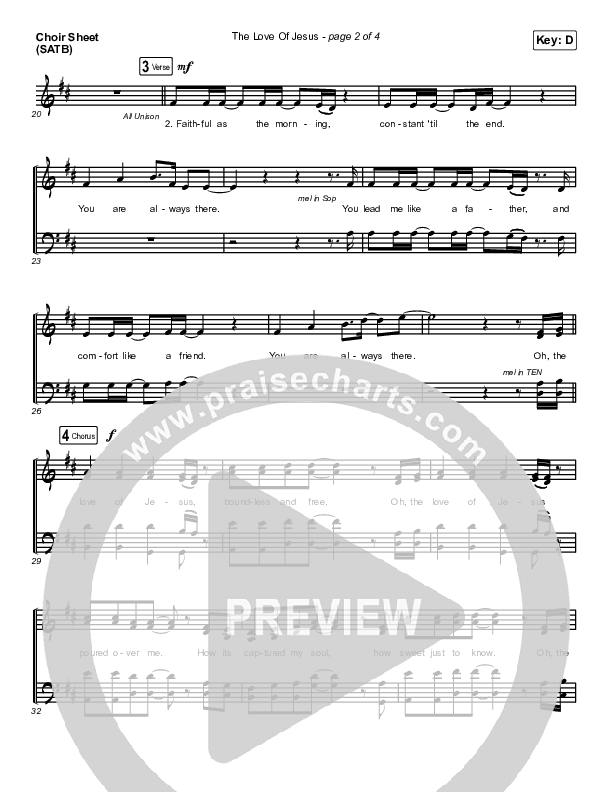 The Love Of Jesus Choir Sheet (SATB) (Mack Brock)