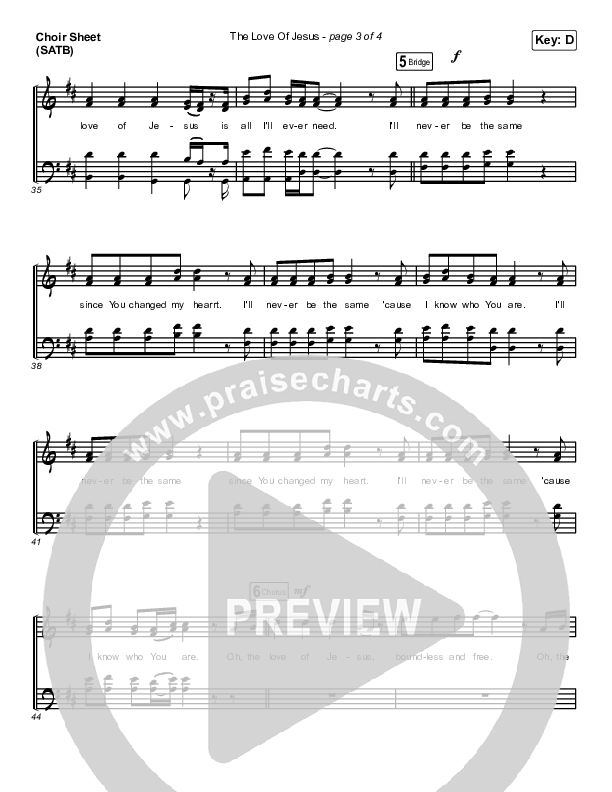 The Love Of Jesus Choir Sheet (SATB) (Mack Brock)