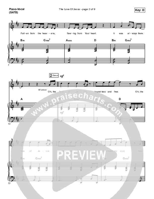 The Love Of Jesus Piano/Vocal & Lead (Mack Brock)